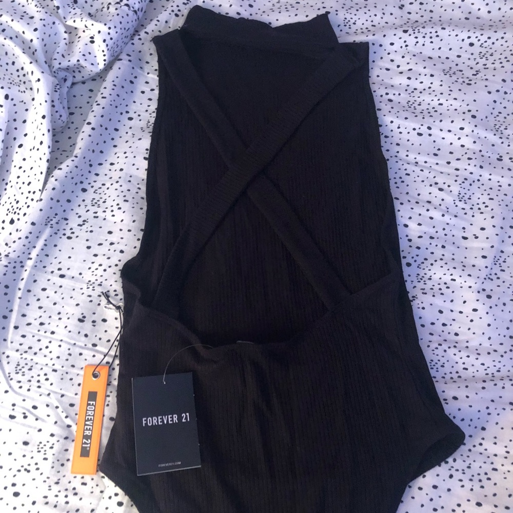 Ribbed black bodysuit forever21